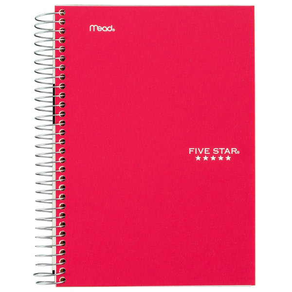 Five Star Spiral Notebook, 1 Subject, College Ruled Paper, 100 Sheets, Colored Small Note Book, Lined Paper, Home School Supplies for College