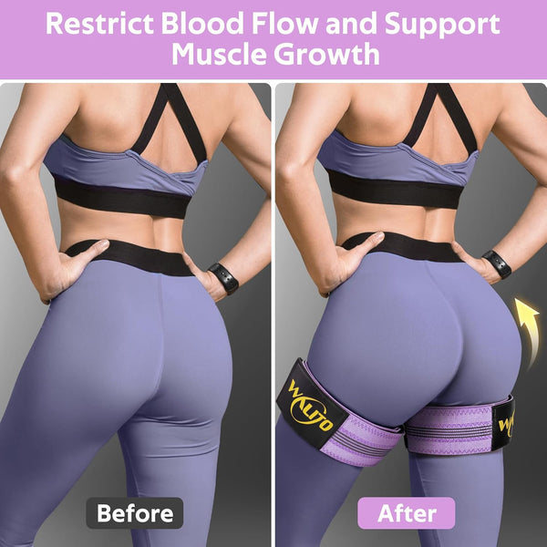 BFR Booty Bands for Women Glutes - Blood Flow Restriction Bands with Weekly Plan for Legs, Butt & Hip Building, Occlusion Bands for Workouts, Best