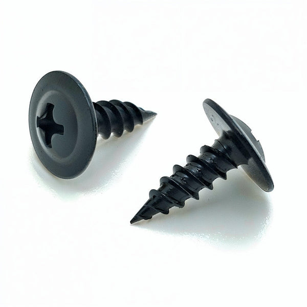 BCP Fasteners #8 x 1/2", 100 Qty Phillips Small Black Modified Truss Head Screws, Deep Thread Sharp Point, Carbon Steel Black Phosphate Coated