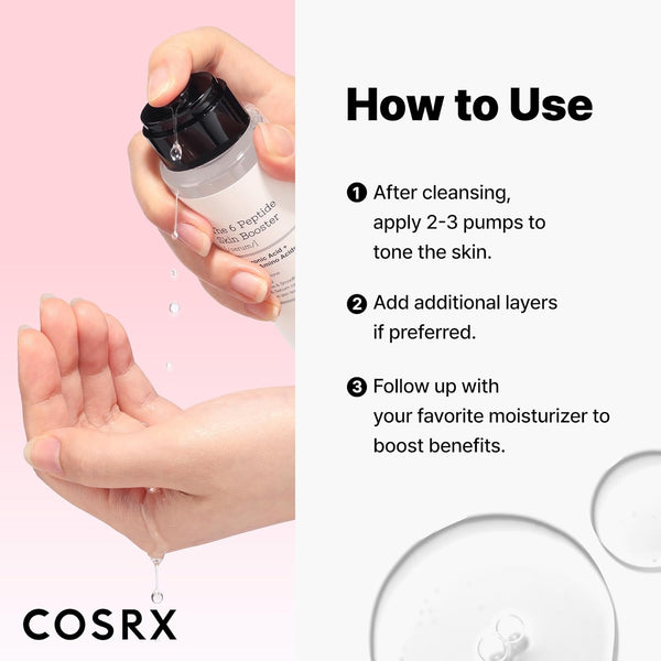 COSRX 6X Peptide Collagen Booster Toner Serum, Niacinamide & Hyaluronic Acid Facial Essence for All Skin Types, Korean Skin Care, Paraben Free,