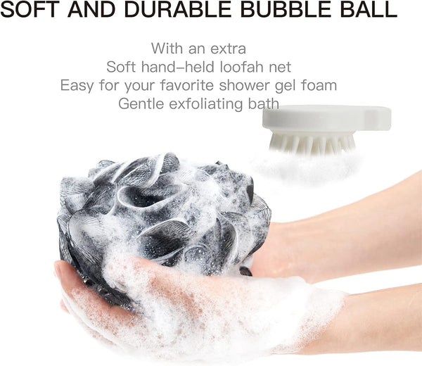 8Pack Bath Brush Set -Shower Loofah Sponge with Long Handled,Natural Loofah Exfoliating Back Scrubber for Shower, Luffa Pouf,Scalp Massager and 4