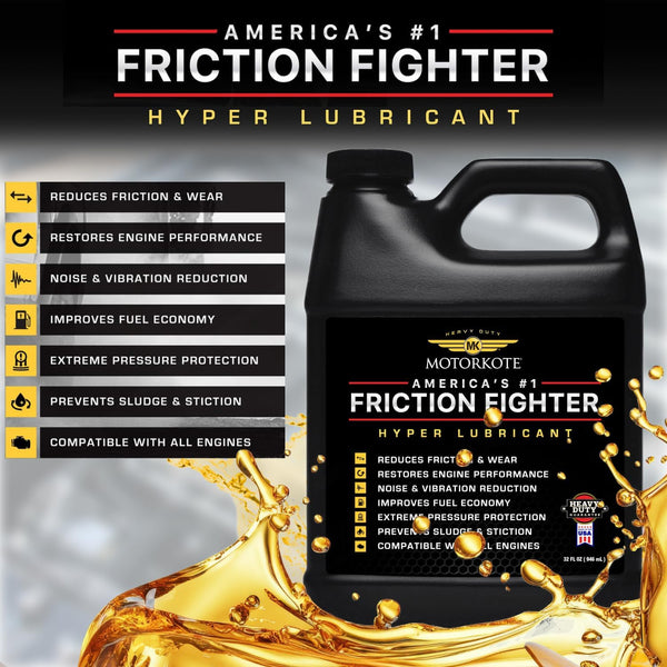 Motorkote MK-HL32-06 Heavy Duty Hyper Lubricant Engine Treatment, 32-Ounce, Single, Black 1-Pack Lubricant 32 Fluid Ounces