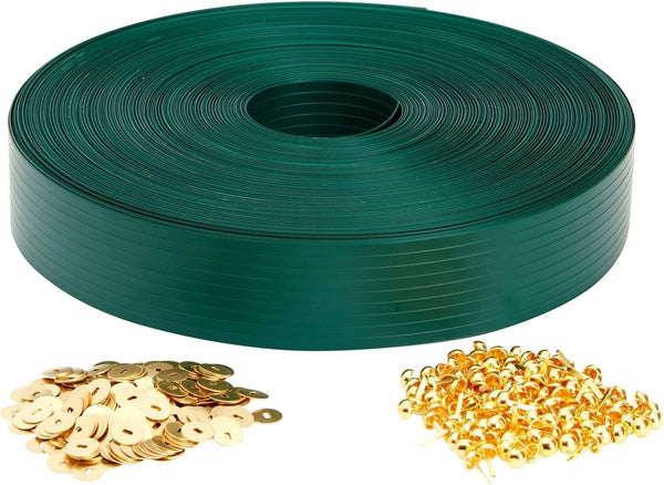 Juvale Fence Privacy Screen Slats - 1.8 in x 246 ft, Dark Green PVC - Privacy Fence Plastic Strips & Vinyl Green Tape with Brass Fasteners -