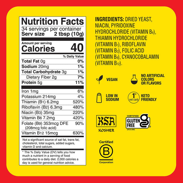 Bragg Premium Nutritional Yeast Seasoning - Vegan, Gluten Free – Good Source of Protein & Vitamins – Nutritious Savory Parmesan Cheese Substitute