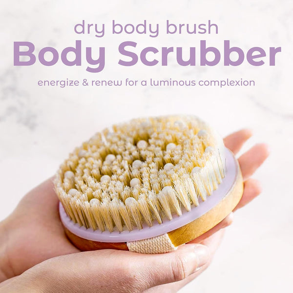 MainBasics Dry Brushing Body Brush for Lymphatic Drainage Lavender - Massage