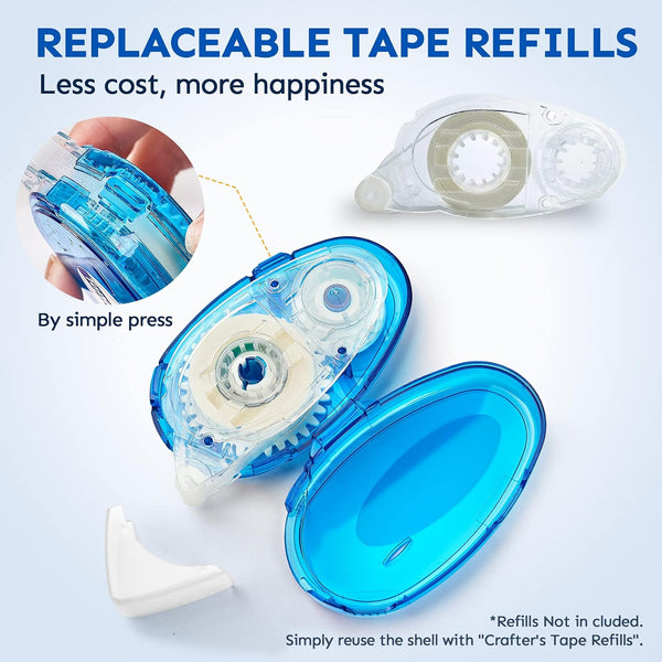 TMOL 6 Pack Scrapbook Tape, 26 Ft x 0.31 in Double Sided Tape Roller, Permanent Adhesive Tape Dispenser Runner, Photo-Safe Glue Tape Roller for