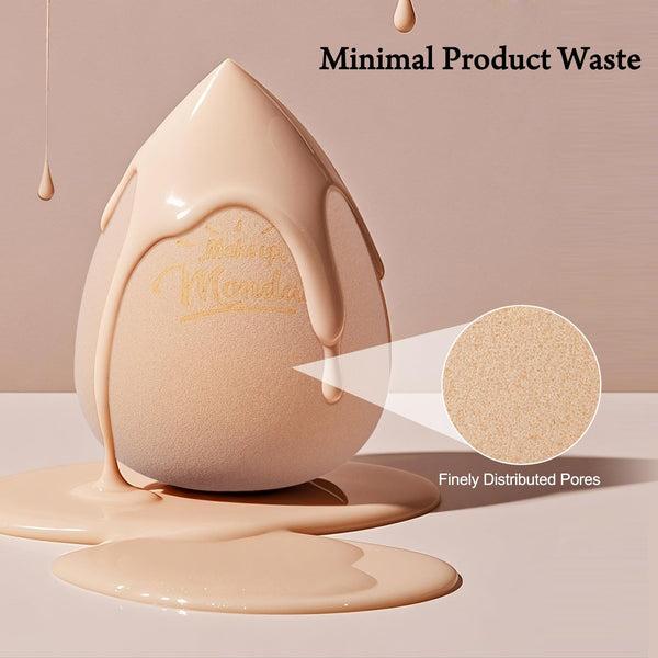 Real Perfection Makeup Sponge Set Blender Sponges, Latex-Free Beauty Makeup Sponges 7 Pcs with 1 Travel Container Case for Blending Foundation