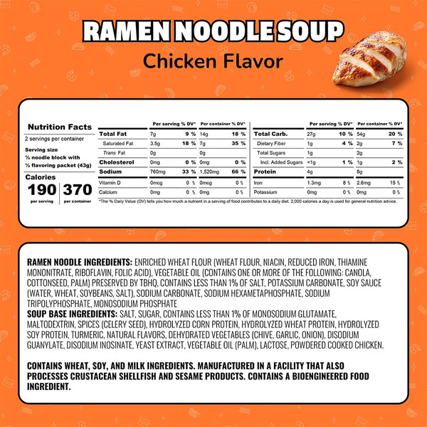 Maruchan Ramen Noodle Soup, Chicken Flavor – Japanese-Style Instant Noodles, Quick & Easy Meal for Kids, Students & Busy Families – 3 Oz. (24