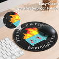 Gctriki Dumpster on Fire Round Mouse Pad, Funny Mousepad for Laptop 8.6 in | Small Gaming Mouse Pad, Stitched Edge, Non-Slip Rubber Base, Funny