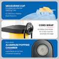 Elite Gourmet Fast Hot Air Popcorn Popper, 1300W Electric Popcorn Maker with Measuring Cup & Butter Melting Tray, Oil-Free, Great for Home Party