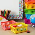 Bright Creations 12 Pack Small Plastic Classroom Storage Bins for Organization and School Supplies 6 Colors (6.2 x 4.8 x 2.4 inches)