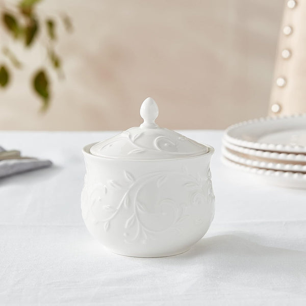 Lenox Opal Innocence Carved Sugar Bowl -,White 1.00 LB Sugar Bowl
