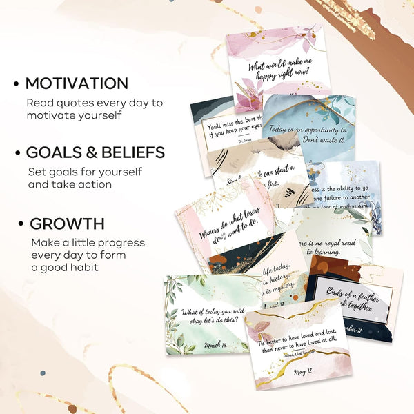 Motivational Calendar - Undated Perpetual Flip Desk Calendar For Daily Schedule with Inspirational Quotes, 5.5" x 4.8", Inspirational Gifts &