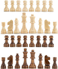 AMEROUS Wooden Chess Pieces Only, Staunton Style Wood Chessmen with 3.15" King - Storage Bag - Gift Packed Box, Tournament Chess Game Pawns for
