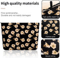 Cosmetic bag Makeup bag Preppy Cute Corduroy Toiletry bag for women travel essentials (Flower black)