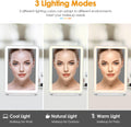 Rechargeable Travel Makeup Mirror 72 LED Lighted Makeup Travel Mirror Compact Slim Vanity Mirror with Lights Makeup Mirror with 3 Lighting Modes