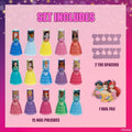 Disney Princess Nail Polish Set, 15-Piece Peel-Off with Toe Spacers