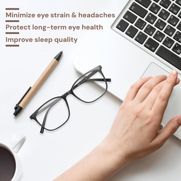 Ultralight Blue Light Glasses for Women - 99% Protection Computer Glasses for All Day Comfort - anti UV Glare & Eyestrain