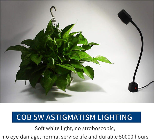 Led Magnetic Work Light 300mm Flexible Gooseneck lamp 500 Lumens 120 Volt for Sewing Machine Lathe Milling Drill Press Industrial Lighting Magnets