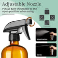 GIVAMEIHF 16oz Amber Glass Spray Bottles,2 Pack Glass Spray Bottles Refillable Empty Bottle with Adjustable Nozzle,Spray Bottle for Essential