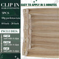 RUNATURE Clip in Hair Extensions Real Human Hair, Short Hair Extensions Clip Ins, Remy Human Hair for Women Double Weft 10 Inch 50G 3Pcs 6P22