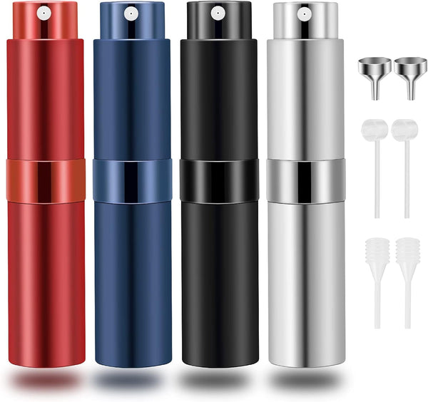 Saiveina 8Ml Travel Perfume Atomizer Bottles Refillable, Mini Fragrance Bottles for Perfume, Empty Cologne Sprayer Pocket Perfume Dispenser(4 Pack)