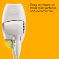 Conair Wall-Mount Hair Dryer, 1600W Hair Dryer with LED Night Light, Wall Mount Blow Dryer
