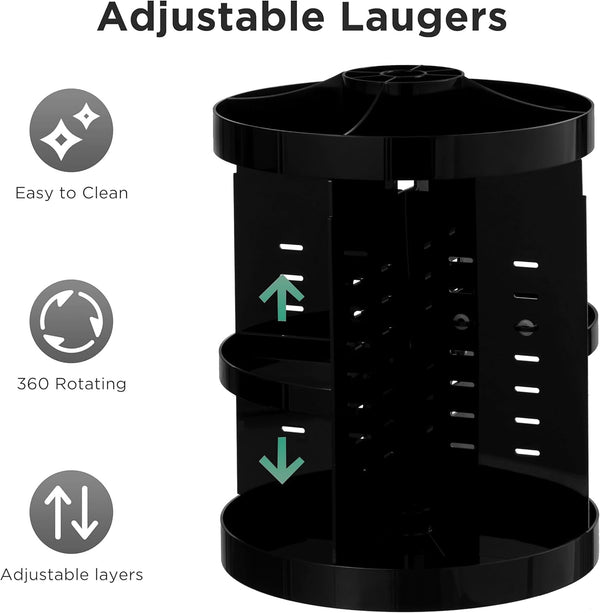 HBlife Extra Large 360 Rotating Makeup Organizer Adjustable Carousel Large Capacity Revolving Perfume Organizer Skincare Organizers Cosmetic