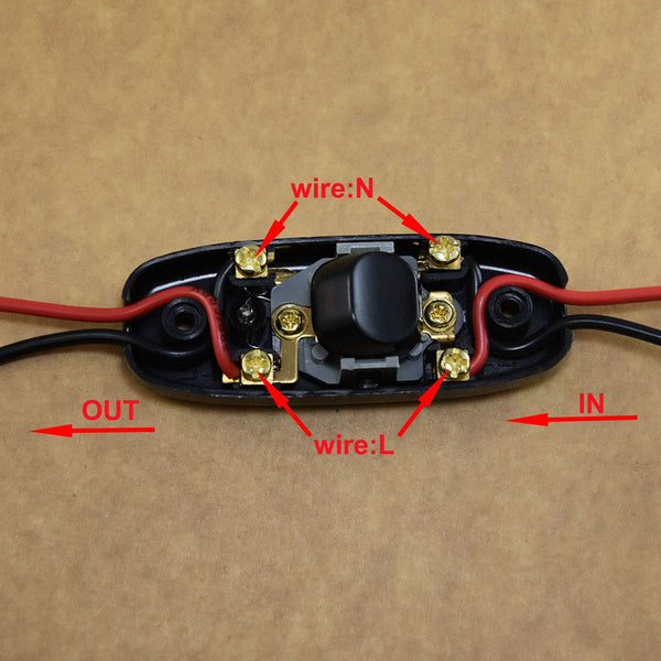 2Pcs Appliance Switch ON/Off Inline Cord Switch, Black | LED Indicator, For Table Lamp Desk Light or Bed Lamp, AC 250V 10A GW320 Black 2PCS