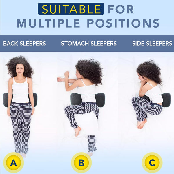 Hapiclody Lumbar Support Pillow for Sleeping Memory Foam Lumbar Pillow for Lower Back Pain Relief Back Support Pillow for Side,Back and Stomach