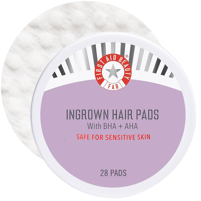 First Aid Beauty - Ingrown Hair Pads with BHA + AHA - Aftershave Treatment Pads 