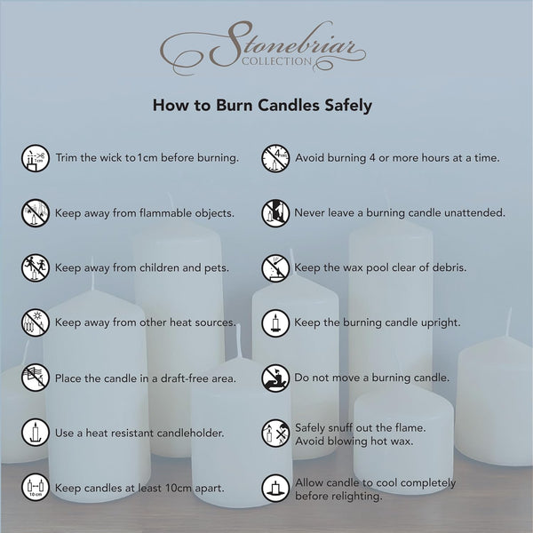 Stonebriar Unscented White Tall Pillar Candles, 65 Hour Burning Candle Pillars, Perfect for Decor, Weddings, Emergencies 3" X 6", 6 count Pack of