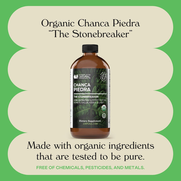 CNP | Chanca Piedra Organic Tincture 16oz - Stone Breaker, Kidney Support | Organic chanca piedra liquid extract for kidney cleanse support, stone
