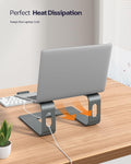 Nulaxy Full Aluminum Laptop Stand, Stable Support to 22 lbs, Open Cooling A-Grey