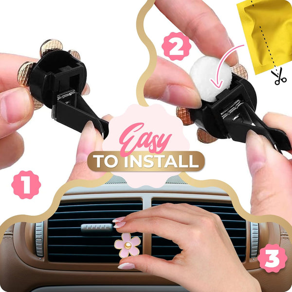 Girl Car Accessories, Air Freshener Car, Pink Car Decor for Teens, Women, Cute Car Vent Clips Stuff, Car Decorations Interior Aesthetic