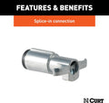 CURT 58080 Trailer-Side 6-Pin Round Wiring Harness Plug