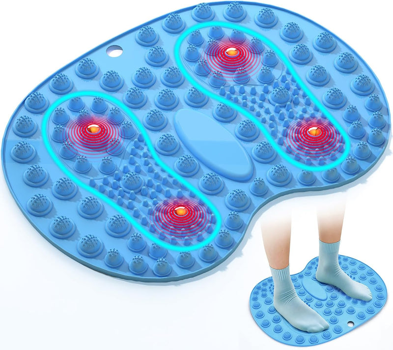 Foot Massage Mat, Big Foot Reflexology Mat with Magnetic Therapy, Foot-Shaped Acupressure Mat for Feet Relaxation, Under Desk Mat Pressure Point