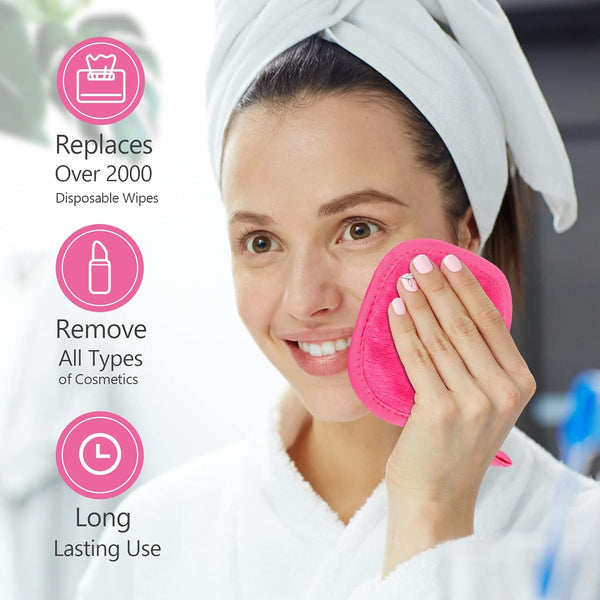 Orighty Makeup Remover Cloths 12 Pack, Makeup Removal Face Cleansing Cloth, Reusable Make up Remover Pads Remove Instantly Dirt with Just Water, 5