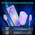 Super Fast Charger Type C, 25W USB C Wall Charger Fast Charging 6.6FT Cable Lavender 6.6FT