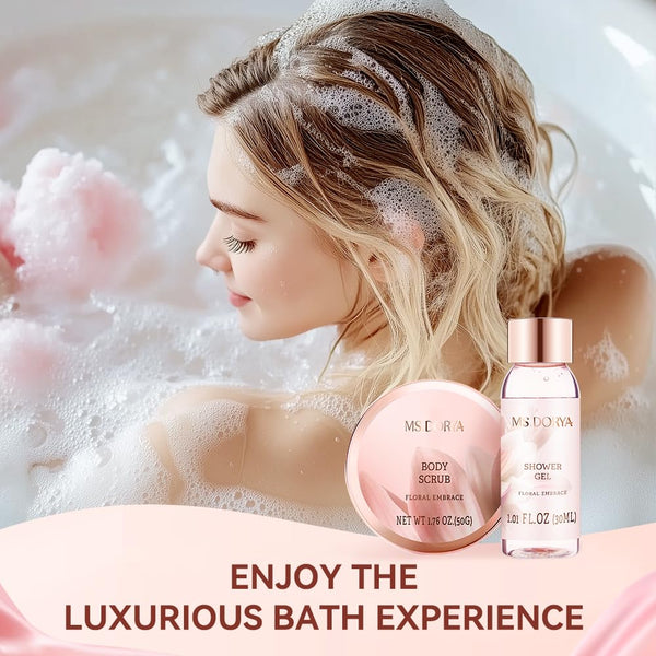 Birthday Gifts for Women Mom, Spa Gift Baskets for Her Wife,- 5 Pcs Relaxing Self Care Gifts Set with Body Lotion & Plush Earmuffs, Ideal Mothers