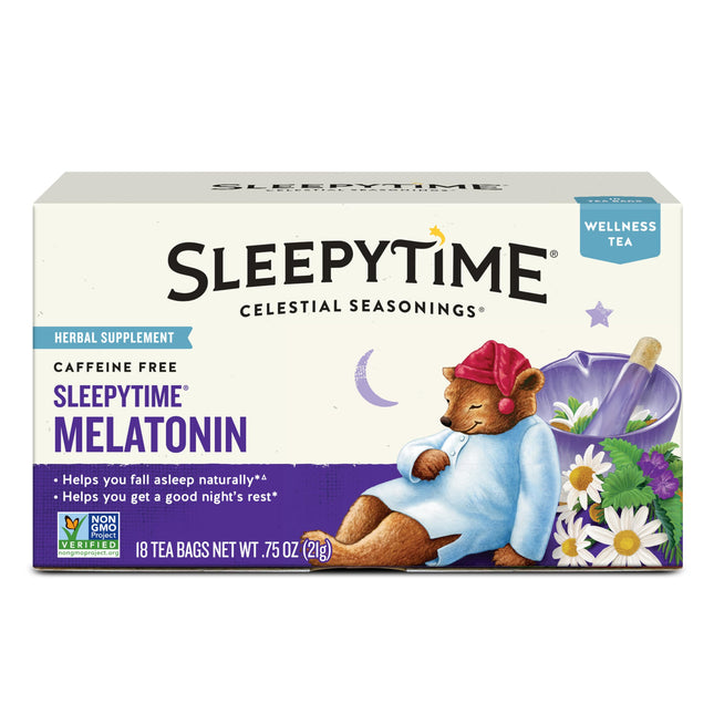 Celestial Seasonings Sleepytime Wellness Tea plus Melatonin, Caffeine Free, 18 T