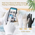 Evridwear Men Moisturizing Cotton Gloves with Touchscreen Fingertips for Eczema Beauty Cosmetic Dry Hands Sensitive Irritated Skin Therapy