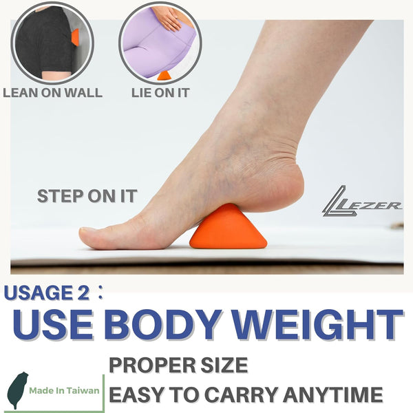LEZER Trigger Massage Point, Manual Massage Ball, Hip Hook, Muscle Knot Release Tool, Deep Tissue Relief, Hip Flexor Iliacus Back Psoas Hand Foot