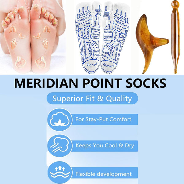 Reflexology Socks with Acupoint Massage Tool, Health Socks for Relieving Fatigue and Pain - Acupressure Reflexology Foot Massage (Man)