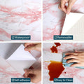 Glossy White/Pink Marble Contact Paper for Countertop Granite Wallpaper 15.8"×393" Marble Peel and Stick Wallpaper Self-Adhesive Removable Wall
