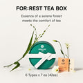 Osulloc For:Rest Tea Box (42 Count, 6 Types X 6Ea,) Exquisite & Unique Gift Idea for Tea Lover, Variety Gift Box Sampler, 6 Unique Blended Tea