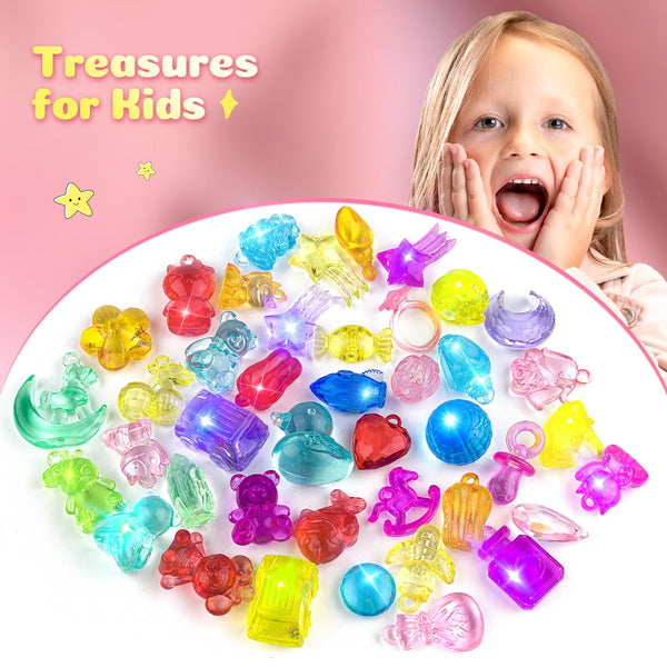 34 + 6 Bath Bombs with Crystal Toys Inside for Kids, 34PCS Organic Surprise Bath Bomb Gift Set for Christmas, Birthday, Easter, Natural Fizzy Bath