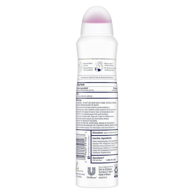 Dove Advanced Care Invisible Dry Spray Antiperspirant Deodorant No White Marks o