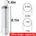 2 Pack Large Syringes (150 ML), Large Plastic Garden Industrial Syringes for Scientific Labs, Measuring, Watering, Refilling, Filtration Multiple Uses