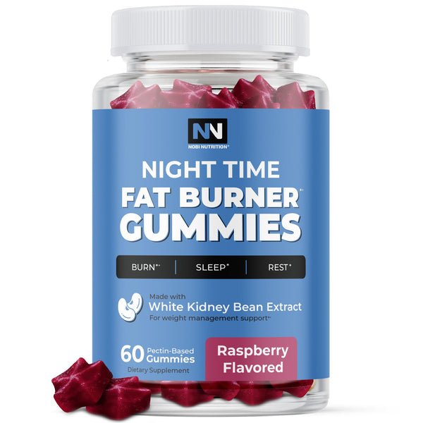 Night Time Fat Burner Gummies, Sleep Support & Weight Loss Supplement | Slimming Hunger Suppressant & Metabolism Booster, Shred Belly Fat While